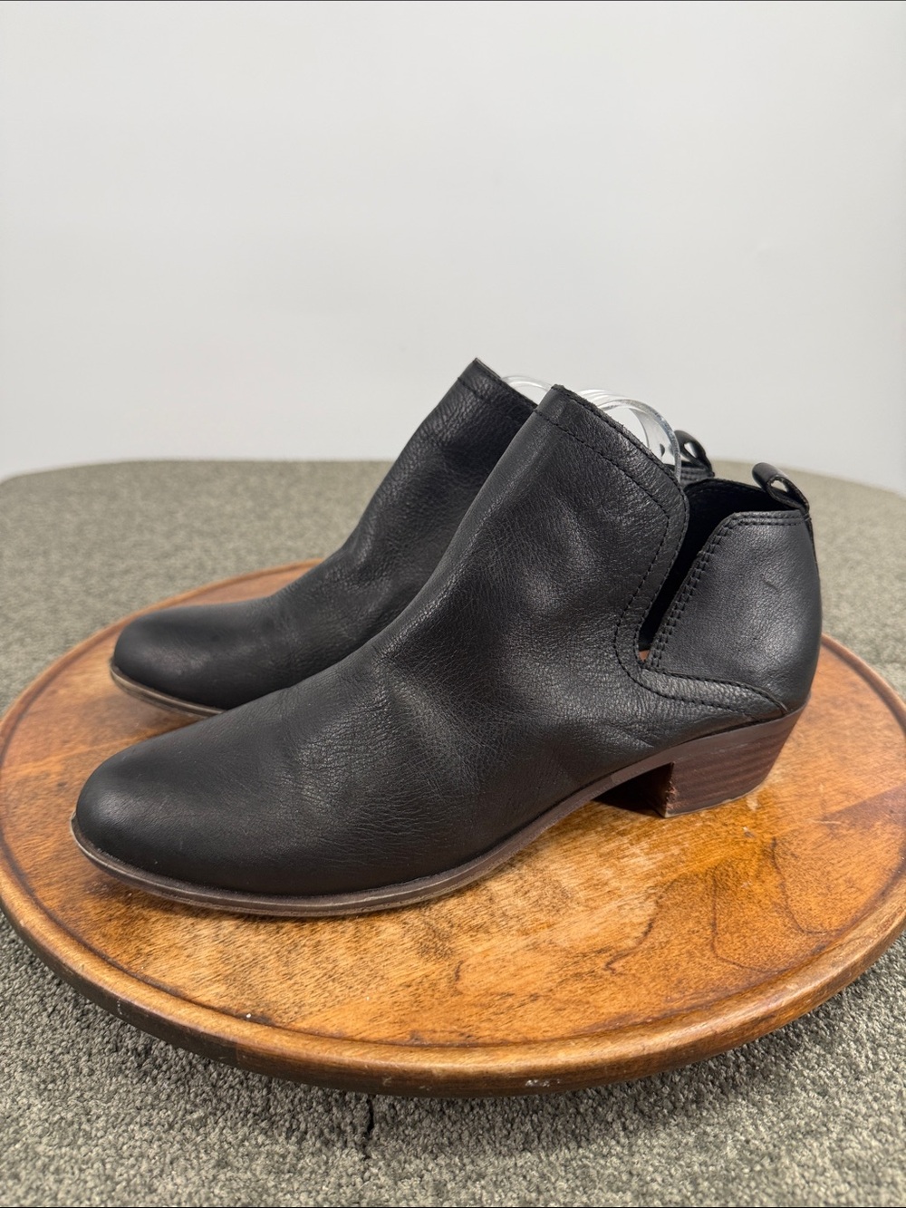 Lucky Brand Boots Wm 9.5 M Bollo Black Leather Pull On Ankle Booties